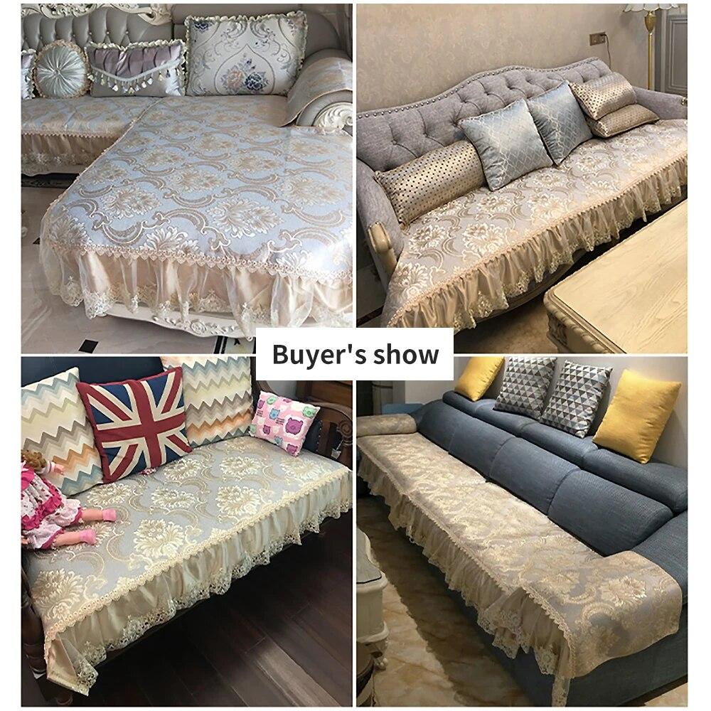 European-style Retro Non-slip Sofa Cover Couch Cushion Armchair Towel Jacquard Four Seasons Living Room Furniture Sofa Protector