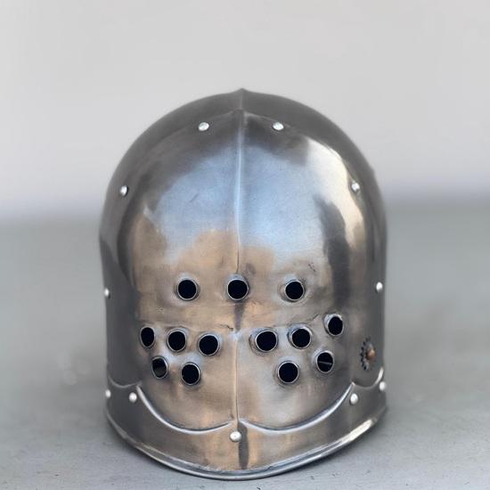 

Medieval Marauder Helmet Black/Grey Dark Knight Armor LARP Helmet, Steampunk, Gothic, Cosplay, Prop