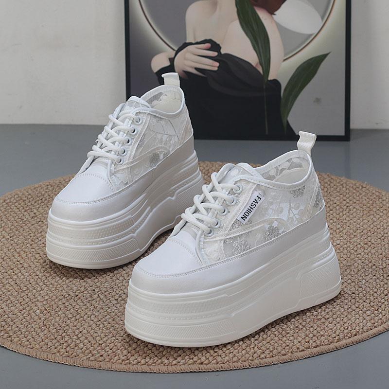 Fashion 12CM Women Sandals Platform Wedge Sandals Slides Women Summer Shoes Air Mesh Sneaker Shoes Mules Shoes Slippers Breathable