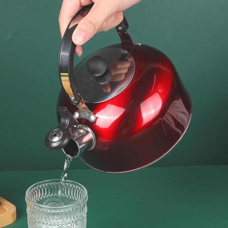 Stainless Steel Whistling Tea Kettle Stovetop Teapot with Ergonomic Handle Water Boiling for Stovetops Induction Gas Stove Top