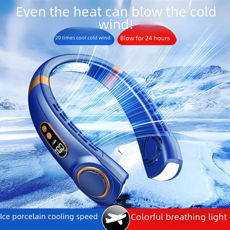 2023 Portable USB Rechargeable Neck Hanging Fan – Compact and Hands-Free