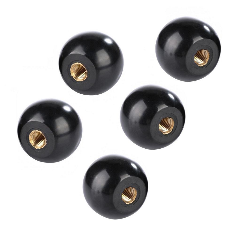 Reliable Bakelite Round Ball Knob 5Pcs Black Threaded Ball Design Suitable for Machinery and Electronic Equipment