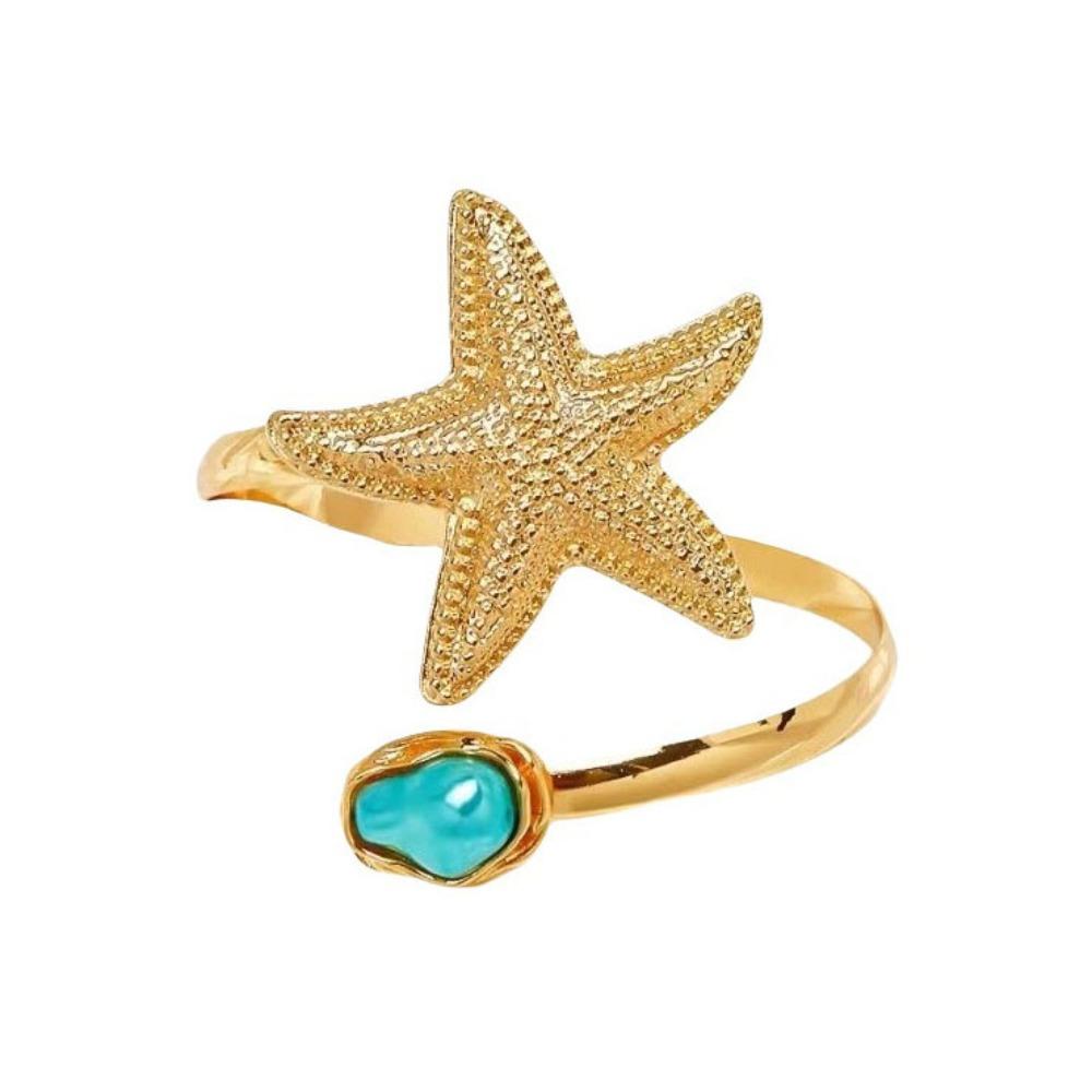 Verstellbares Damen Armband Imitation Perle Armreif Schmuck Seestern Offener Armreif Armbänder Anziehen