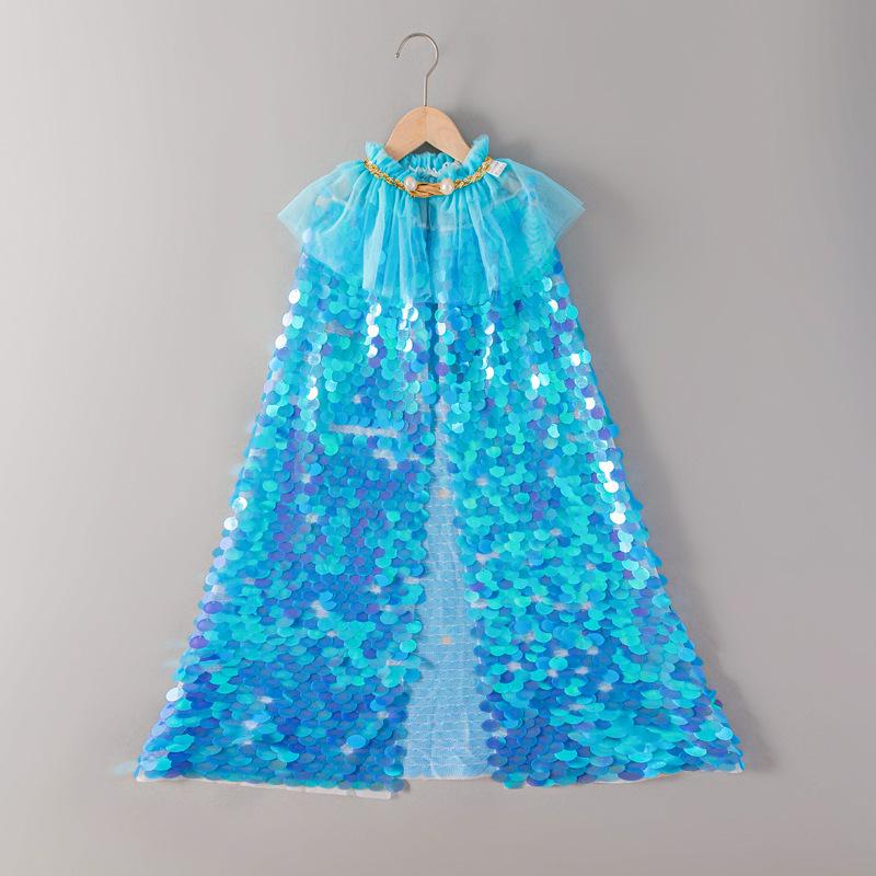 

Шаль из пайеток русалки для девочек - Плащ принцессы Эльзы One Size