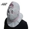 Unique Weird Shape Mask Halloween Upside Down Demon Latex Full Face Mask, Scary Alien Cosplay Flexible Head Fitting Headgear, Creepy Costume Prop for