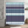 Miękki Niebieski Paskowany Zasłona Prysznicowa: Nowoczesny, Wodoodporny Dekor Łazienkowy Drukowany 3D, Rozmiar na Zamówienie (Średni)