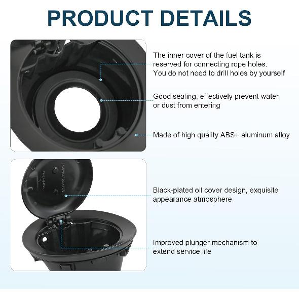 CARMOCAR Fuel Gas Door Vapor Edition Matte Black Replacement For 2008- Dodge Challenger Fuel Filler Door 68250120AA