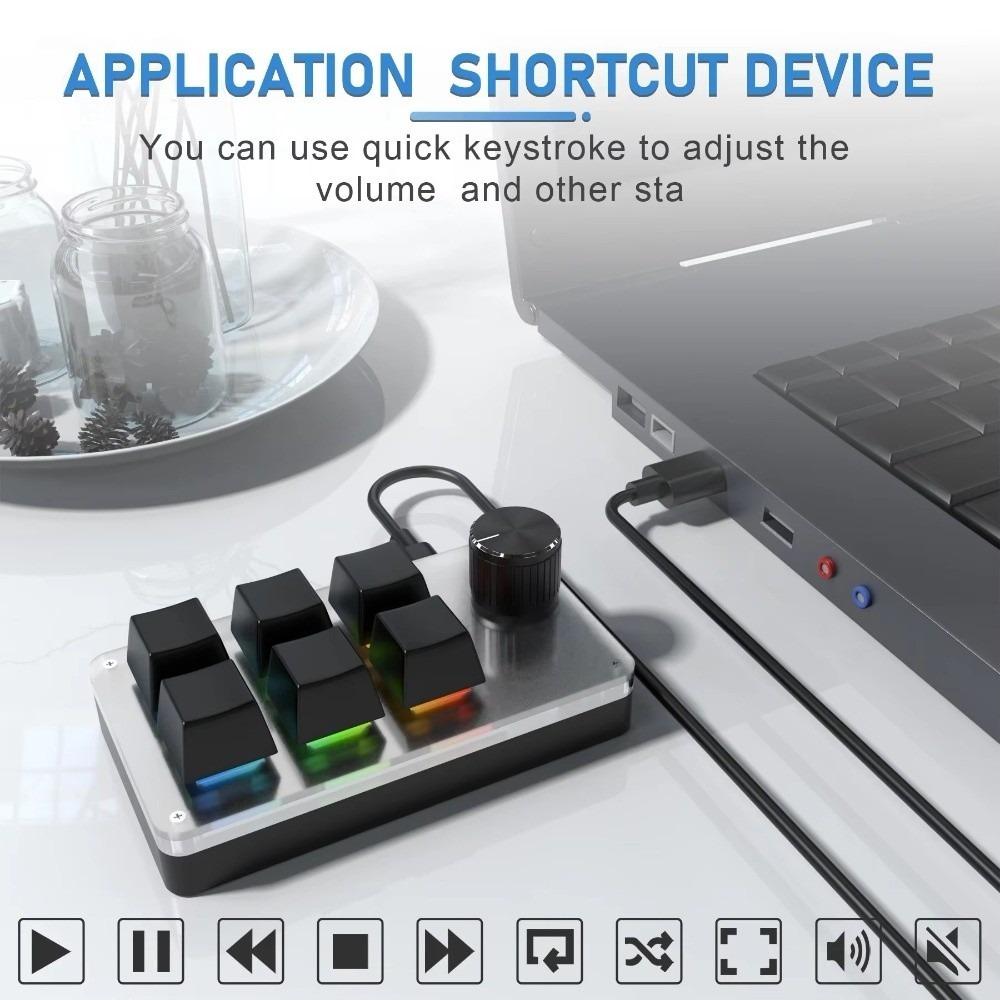 RGB Gaming Keypads Hot Swap Mechanical Keyboard Macro Keyboard Knob Keypads for Photoshop