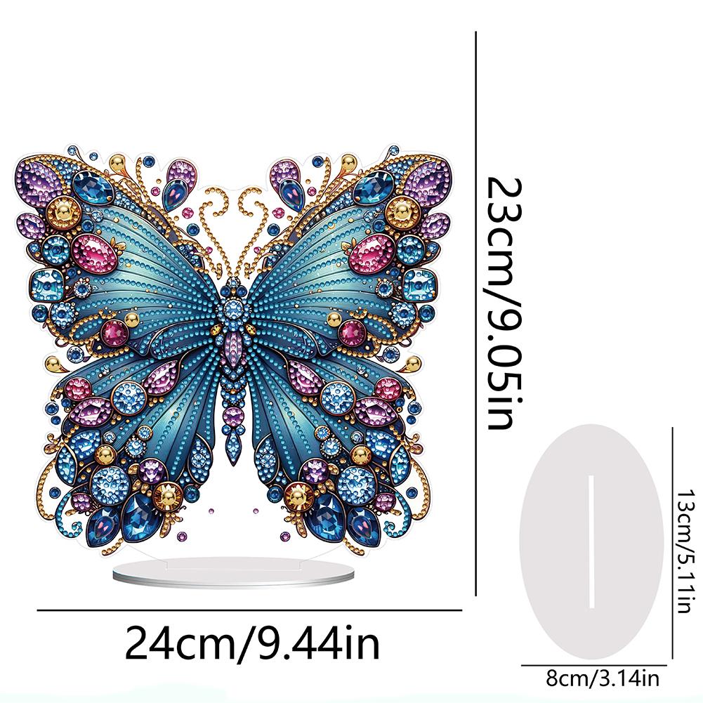 Colorful Butterfly Desktop Diamond Art Kits Animal Diamond Painting Desktop Ornaments Kit for Home Office Desktop Decor