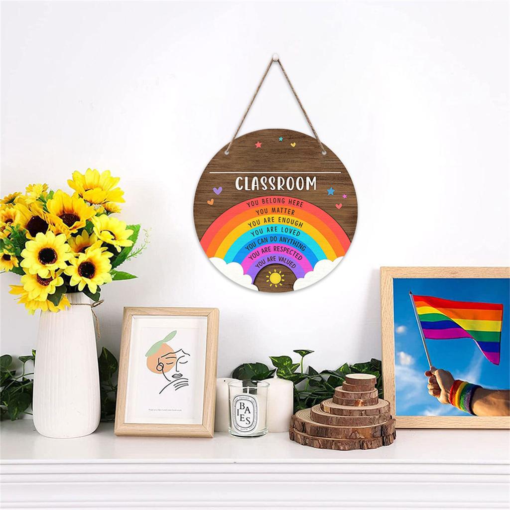 Personalized Classroom Door Sign Welcome Signs for Classroom Door Decorations Back To School Door Hanger Wreath Gift