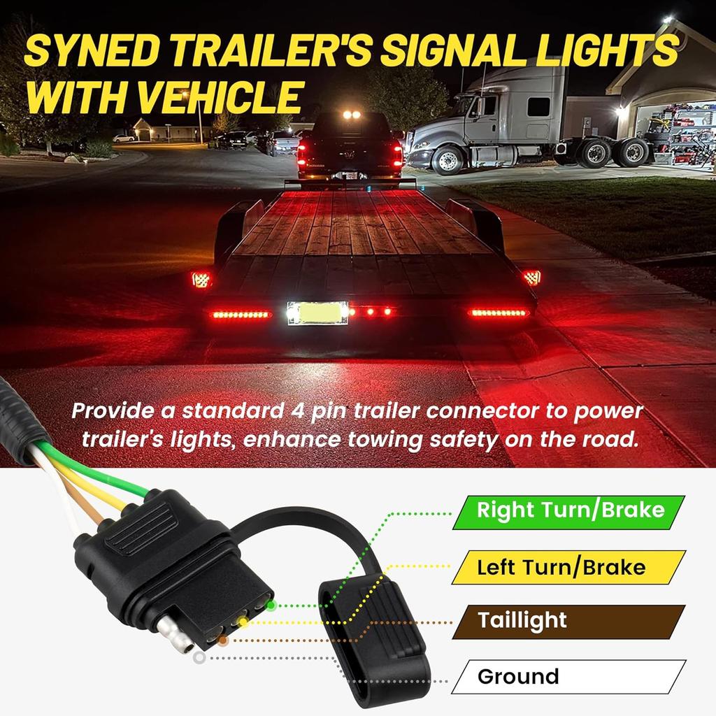 Oyviny 4 Way Flat Trailer Wiring Harness For Nissan Frontier 2005-2025/Nissan Xterra 2005-2015/Suzuki Equator 2009-2012, Factory Tow Package Required
