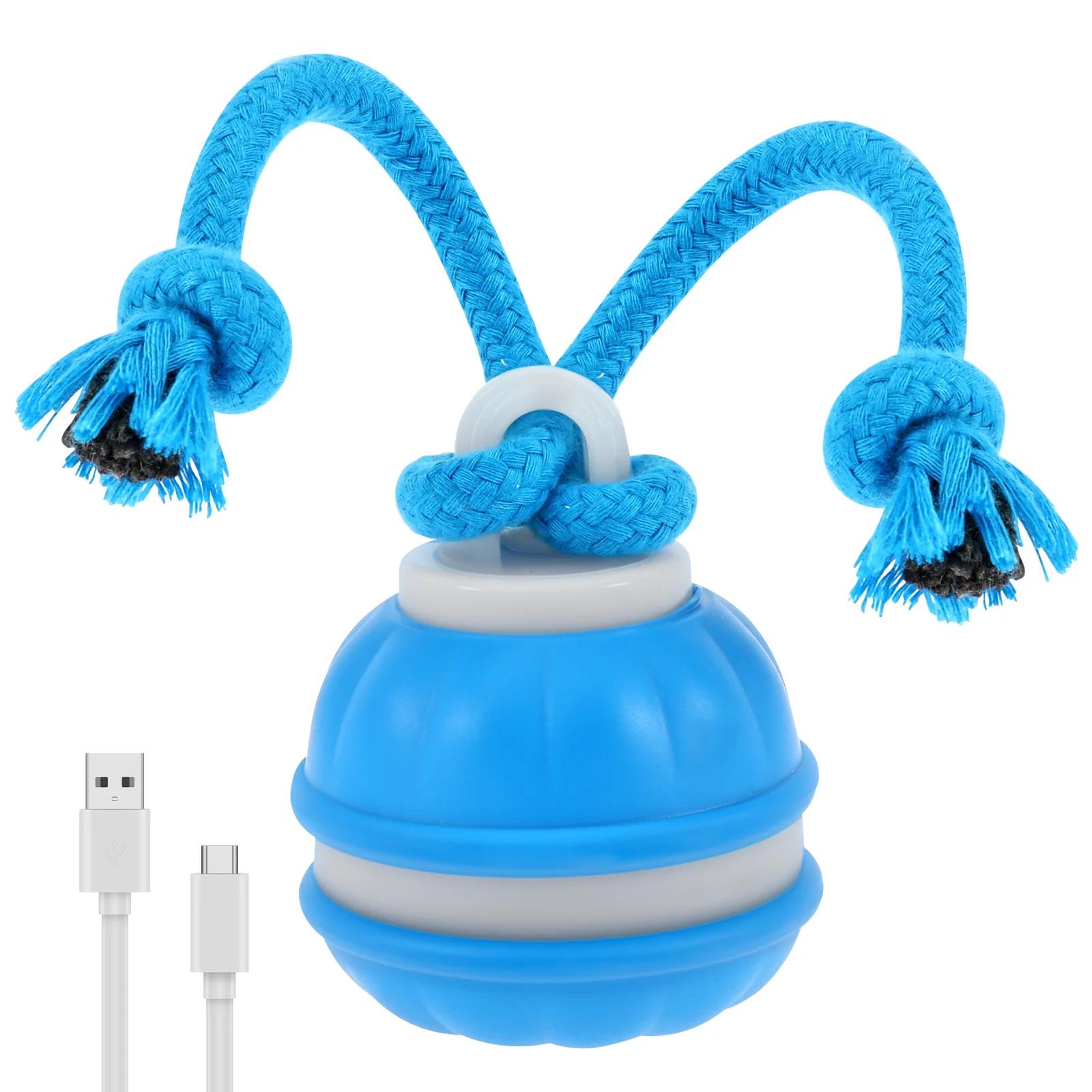 

Interactive Dog Toy Ball Automatic Rolling Moving USB Rechargeable Bouncing for Puppy to Large dog Smart Chew Toy синій