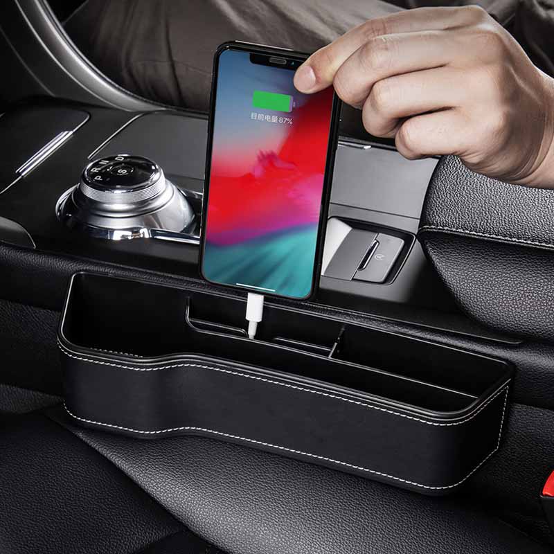 Autositz Lückenfüller PU Leder Auto Aufbewahrungsorganizer Universal Hohe Kapazität Rutschfest Auto Vordersitz Ritzenaufbewahrung