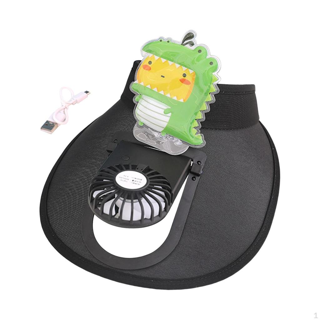 Cooling Fan Hat in Three Settings Rechargeable Protection Visor with