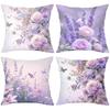 Lavender Roses And Butterflies Patterned Decorative Pillows Polyester pillowcase, sofa decorative cushion cov Headboard Pillow