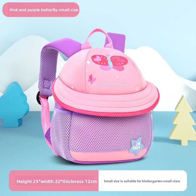 

Childrens Cartoon Pattern School Bag With Breathable Material For Nursery Use Pink Small
