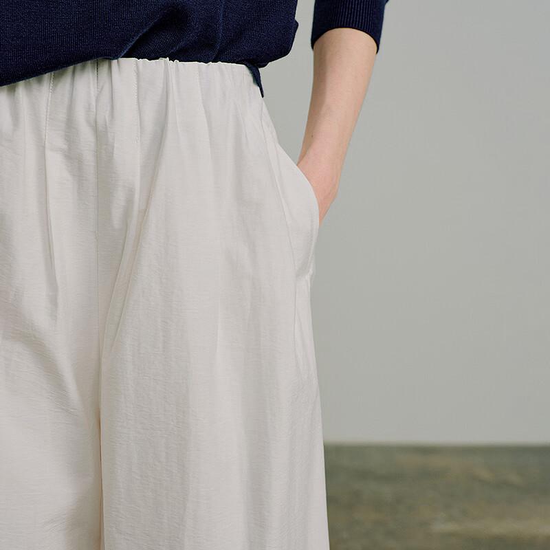 Chuyu Women's High-Waist Cotton Blend Wide-Leg Cropped Pants