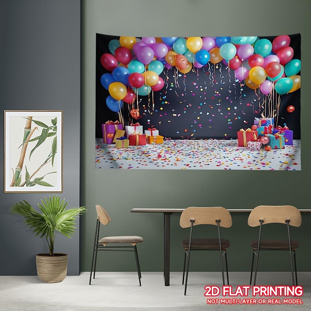 1pc Polyester Fiber Cartoon Balloons and Gifts Photography Backdrop for Birthday Party and Home Decor