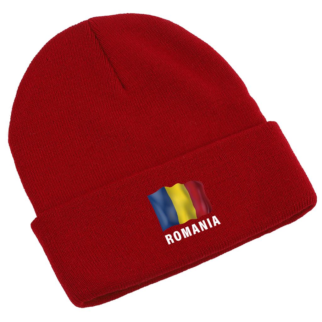 ROMANIA Flag Print Winter Hats Knitted Hat Beanie Man Cap Thermal Lightweight Knit Cap Beanie Perfect For Street Style