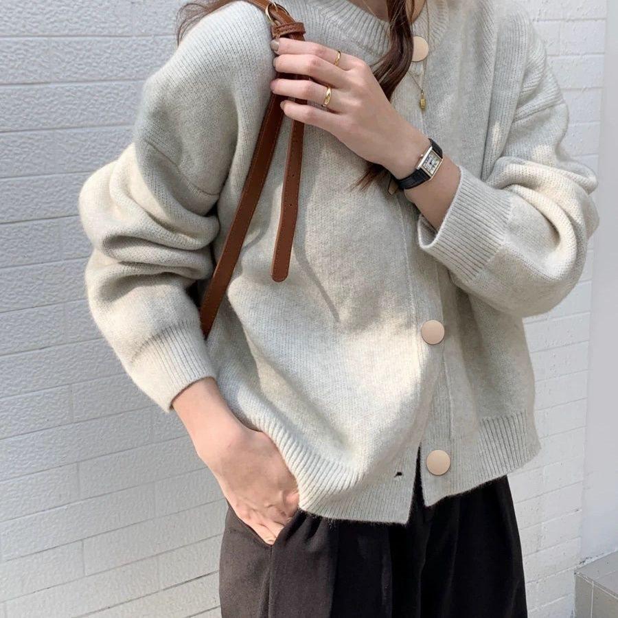 Dámský retro volný pletený kardigan: Podzim, Zima, Rané jaro Top