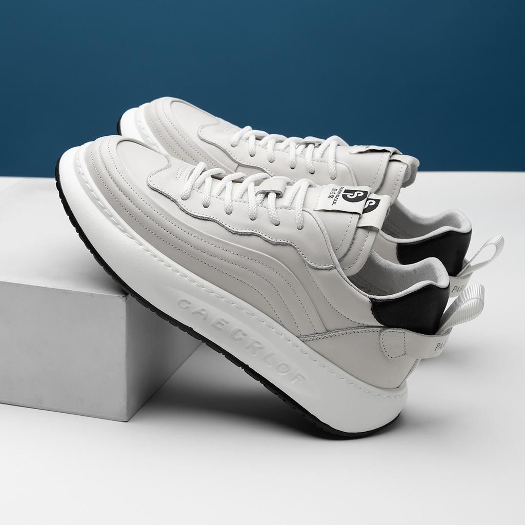 2025 direct supply men's shoes autumn trendy shoes new black and white contrasting color platform dad shoes men's sports and leisure shoes white shoes