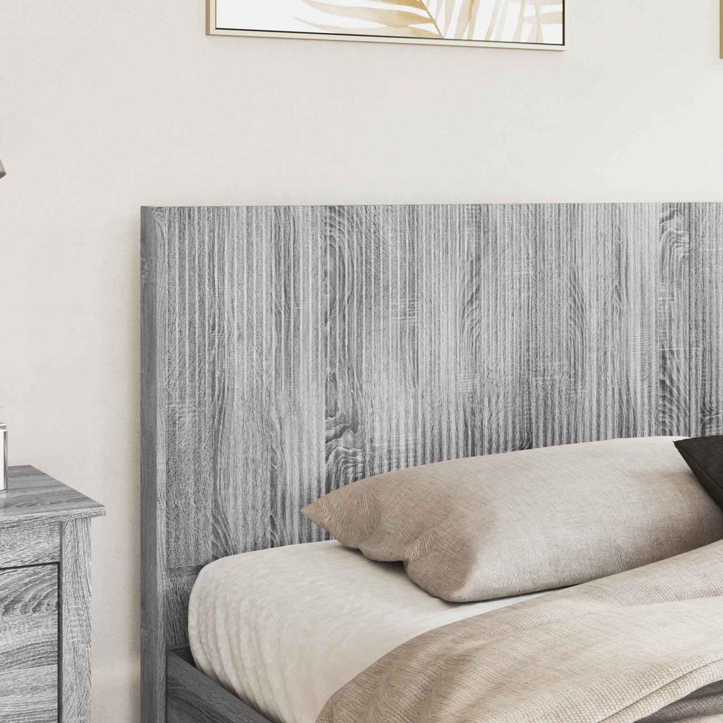 Bed Frame with Storage and Headboard Grey Sonoma