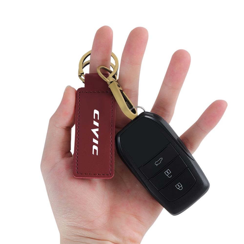 Car Badge Key Chains Key Leather Ring Key Ring Logo Pendant For Honda Civic 10th 11th Gen Hrv Jazz City Fit Accord Odyssey Mugen IP8