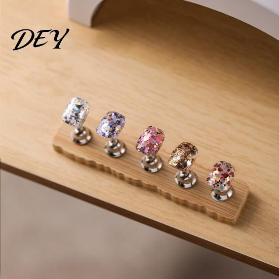 Fake Nail Display Stand Art Practice with Wooden Base, Magnetic Press-on Holder for Painting Nails, False Home Salon Base