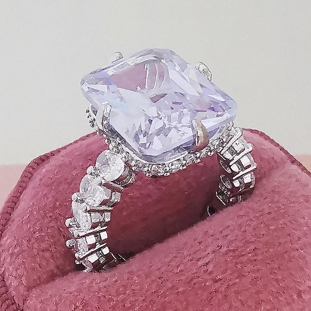 

Элегантное европейское и американское ювелирное кольцо с большим квадратным цирконом Size 8 белый