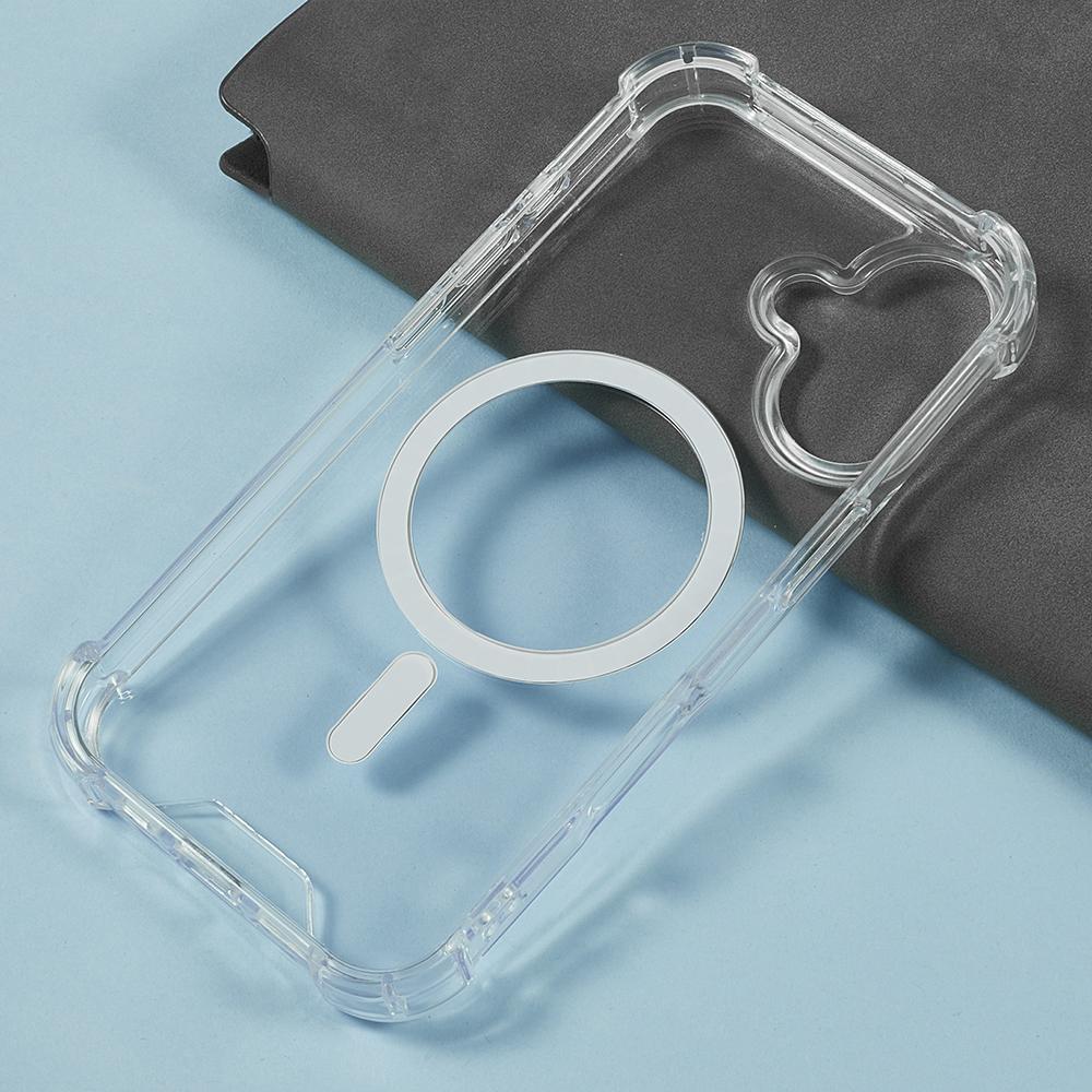 For iPhone 16 Plus Clear Phone Case Compatible with MagSafe 1.5mm Shockproof Back Cover