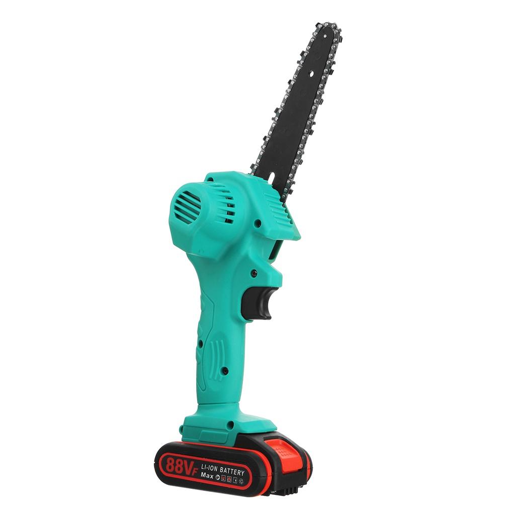 88V 6 Inches Mini Electric Chain Saw Pruning ChainSaw With 2Pcs Lithium Battery Woodworking Pruning One-handed Garden Tool 3000W
