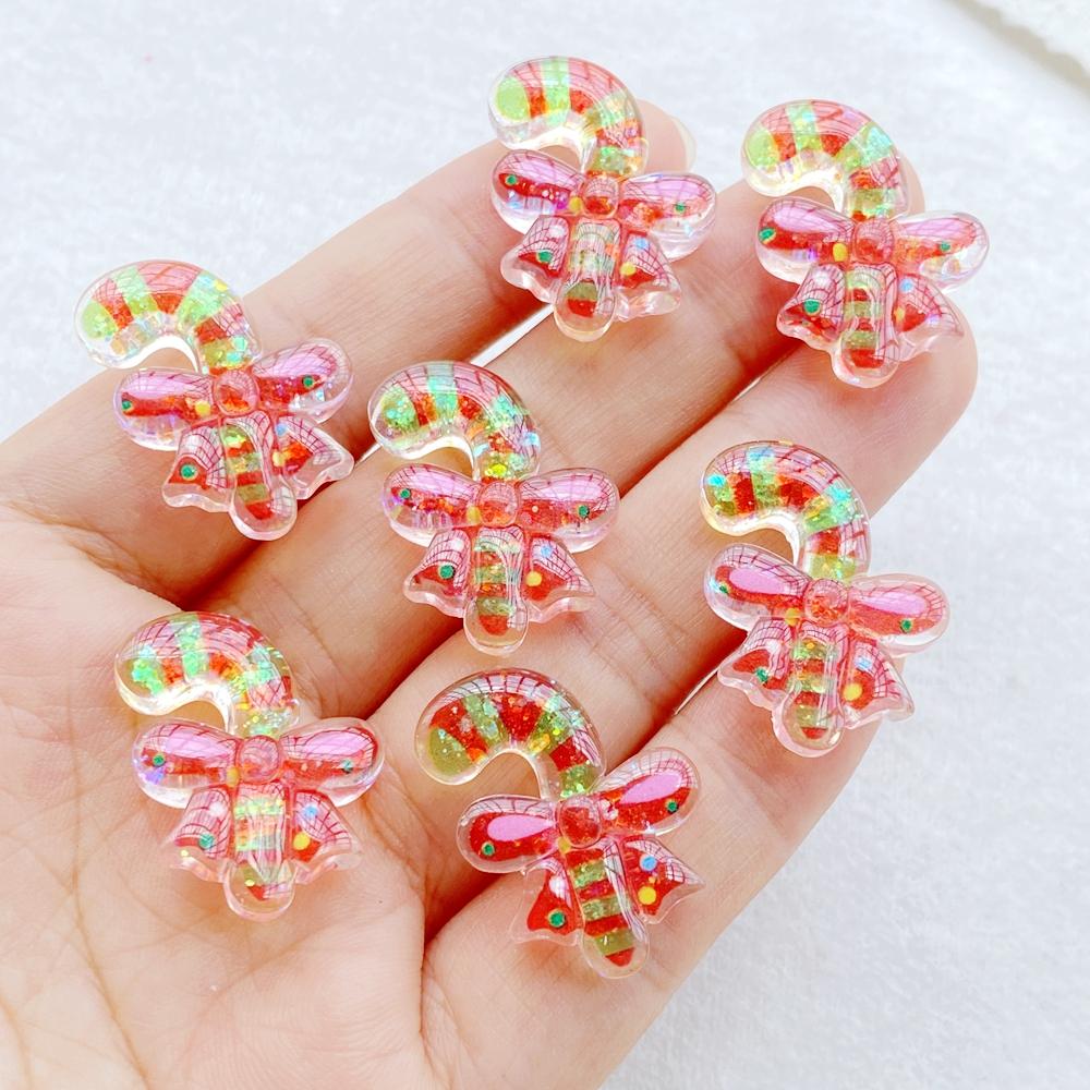 10Pcs Cute Cartoon Santa Claus, Snowman Flat Back Resin Cabochons Scrapbooking DIY Jewelry Craft Decoration Accessorie
