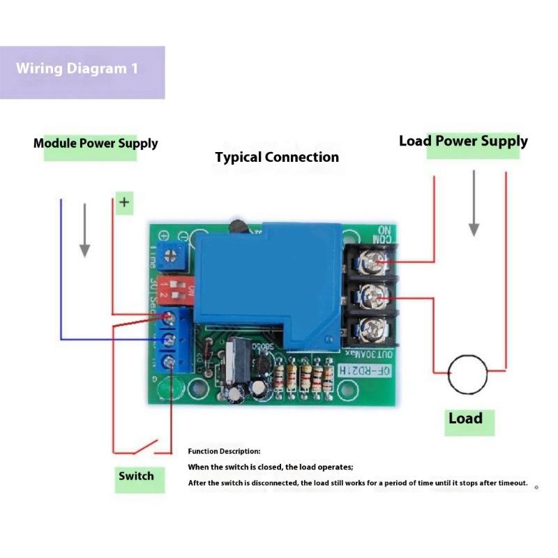 12V/24V 30A Programmierbares Verzögerungszeitgeber-Modul Gehäuse Niedriger Widerstand Isolation Entwicklungsplatine für Hausautomation
