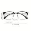 1pc Elegant Black & Silvery Metal Frame Glasses with Detachable Lenses