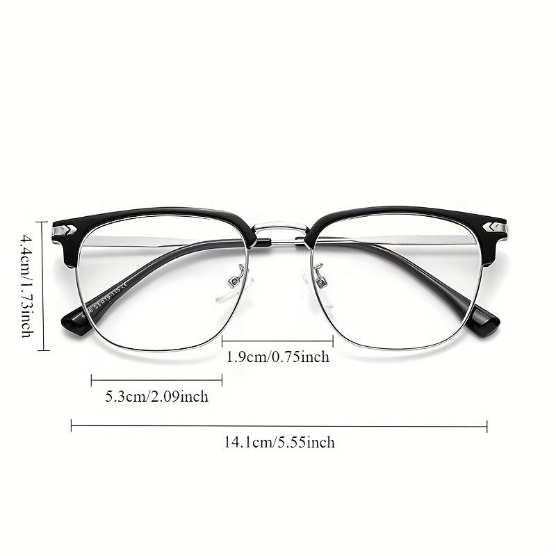 1pc Elegant Black & Silvery Metal Frame Glasses with Detachable Lenses