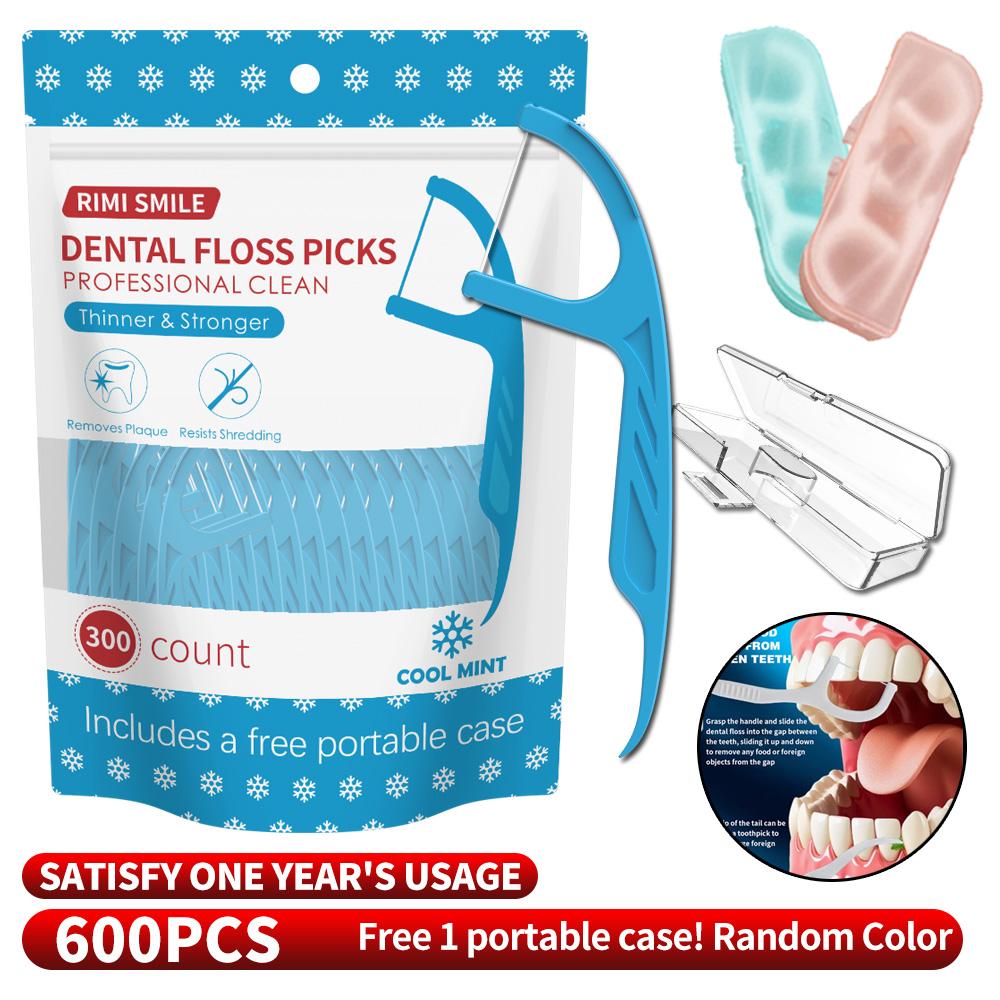 600PCS dental floss stick, equipped with dental floss box, multiple styles to choose from, cleaning tool for interdental spaces
