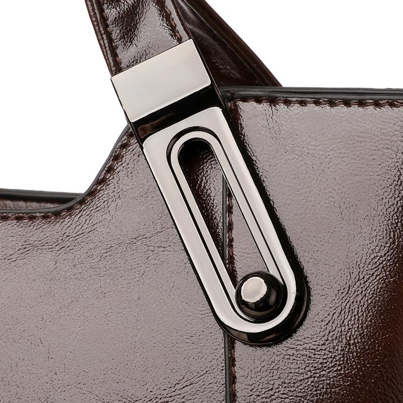 Retro PU Leather Handbags for Women Flower Decor Women's Shoulder Bag Leather Tote Bag