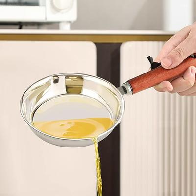 316 Edelstahl Ölkanne Eierbratpfanne Mini Suppen-Milchtopf Kochtopf Verbrühsicher Küchenwerkzeug Kochgeschirr Zubehör