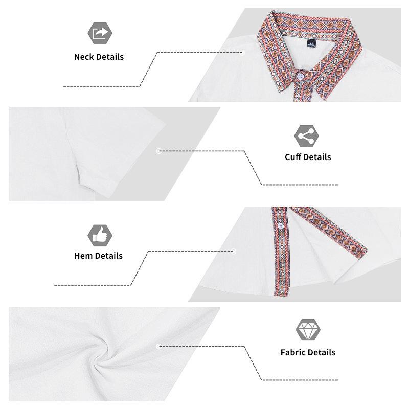 European & American Men's Striped Linen Summer Shirt & Pants Set
