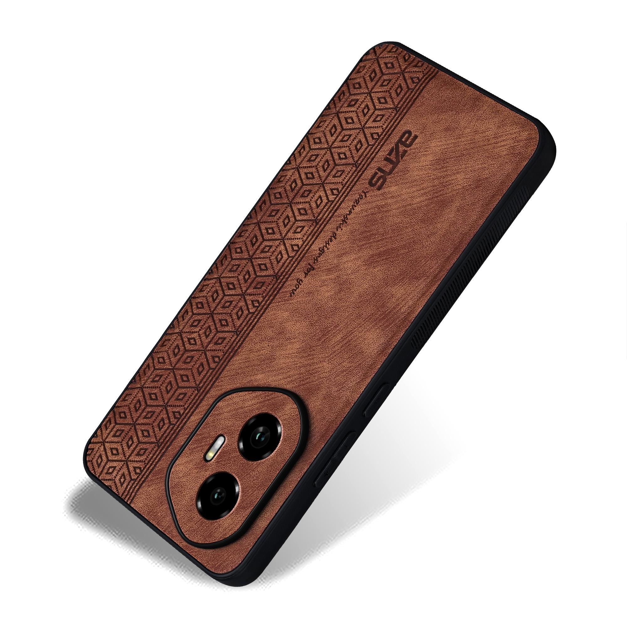 

AZNS For Honor 300 Case Protective PU Leather Covered TPU Phone Shell Purple