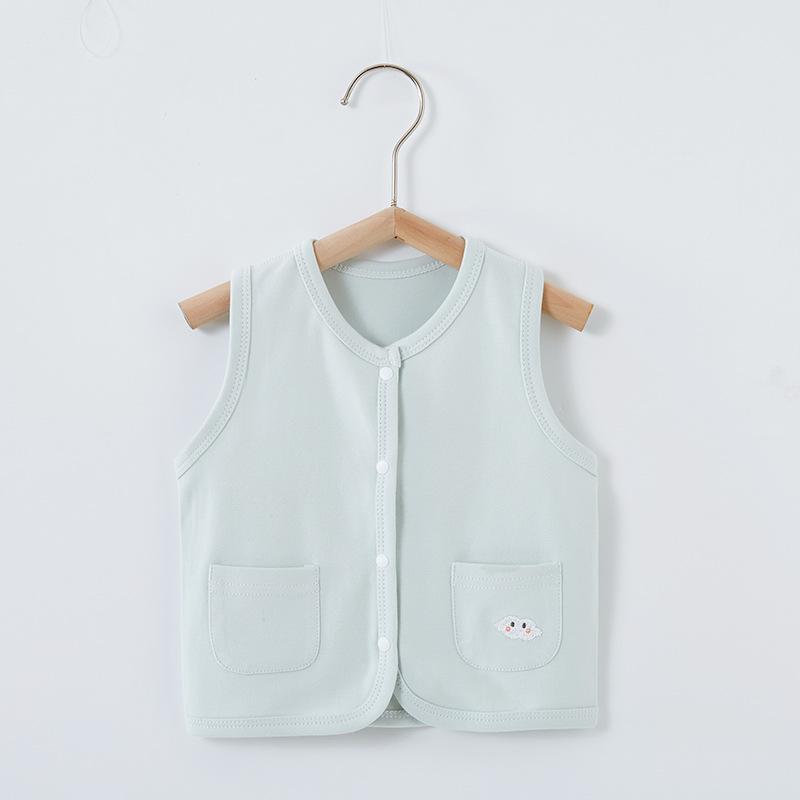 Newborn Unisex Sleeveless Knit Vest - Thick Shu Velvet for Spring, Autumn, Winter