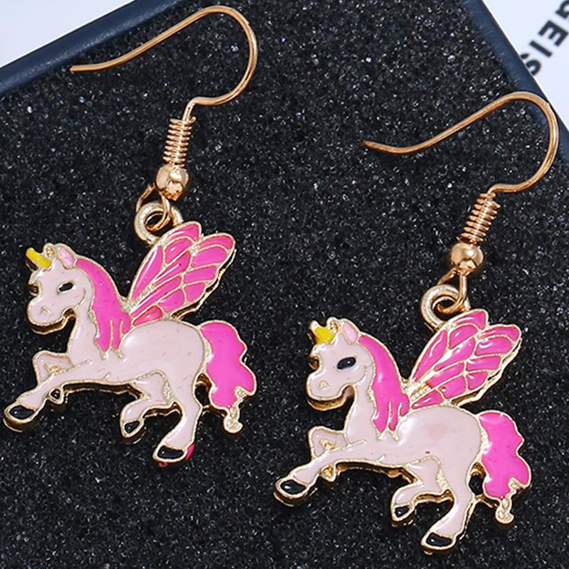 Korean Style Colorful Mermaid Earrings - Cute Drip Oil Animal Design