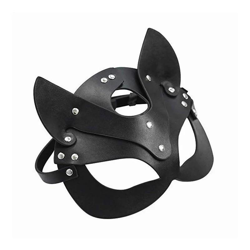 Leather Mask Cat Face Mask Halloween Princess Party Prom Mask Half Face Catwoman Mask