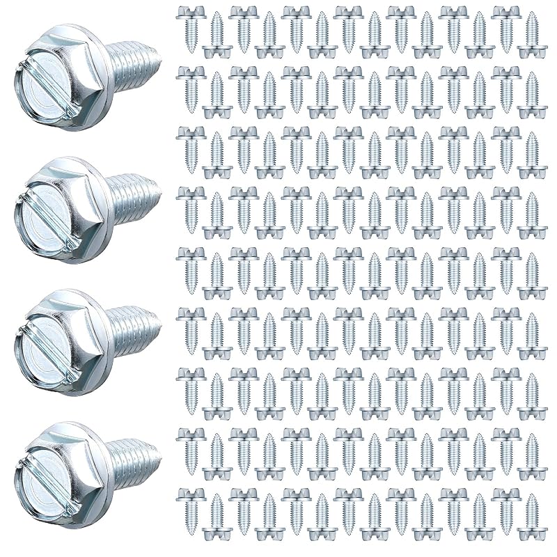 Tandefio 100 Pcs License Plate Screws Bulk 6Mm X 16Mm Slotted Metric Hex Head Screws For Front And Back License Plate On Car Rustproof Bolts