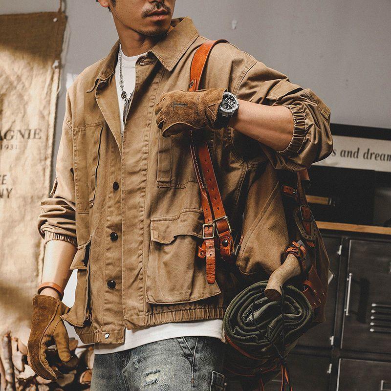 Autumn New Retro Denim Jacket Men's Loose Trendy Jacket