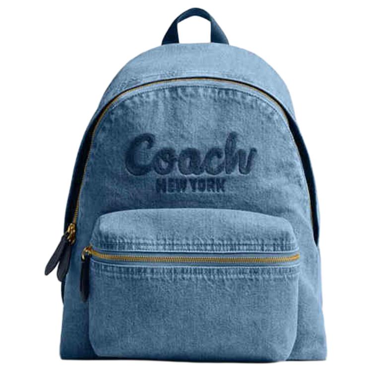 

Coach Cargo 33 Logo Fabric Large Backpack Women backpack Blue CAT43-B4IN Gift Box Set (Basic Set+Yellow Box)