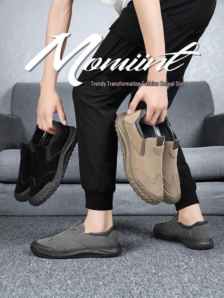 Herren Wasserdichte Leder Outdoor Arbeitsschuhe Low-Cut: Rutschfeste, Verschleißfeste Lässige Sommerstiefel