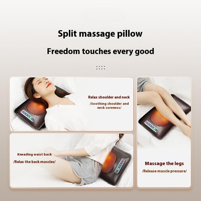 5 in 1 Electric Heating Vibration Lumbar Back Leg Neck Cervical Spine Massager Lumbar Traction Mattress Shiatsu Massage Cushion