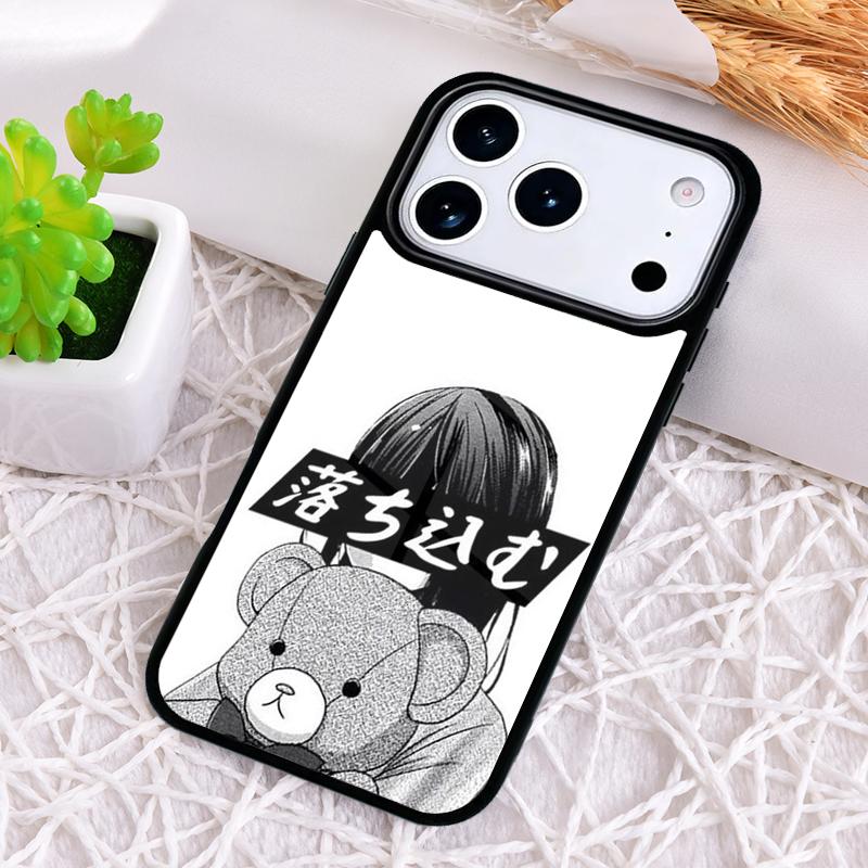 Sad Girl Japanese Anime Shockproof Phone Case for iPhone 17 Air 16e 15 11 12 14 13 Pro Max Cover Coque