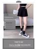 Women's 2024 French A-Line Black Summer Shorts - High Waist, Thin, Loose, Wide-Leg Design
